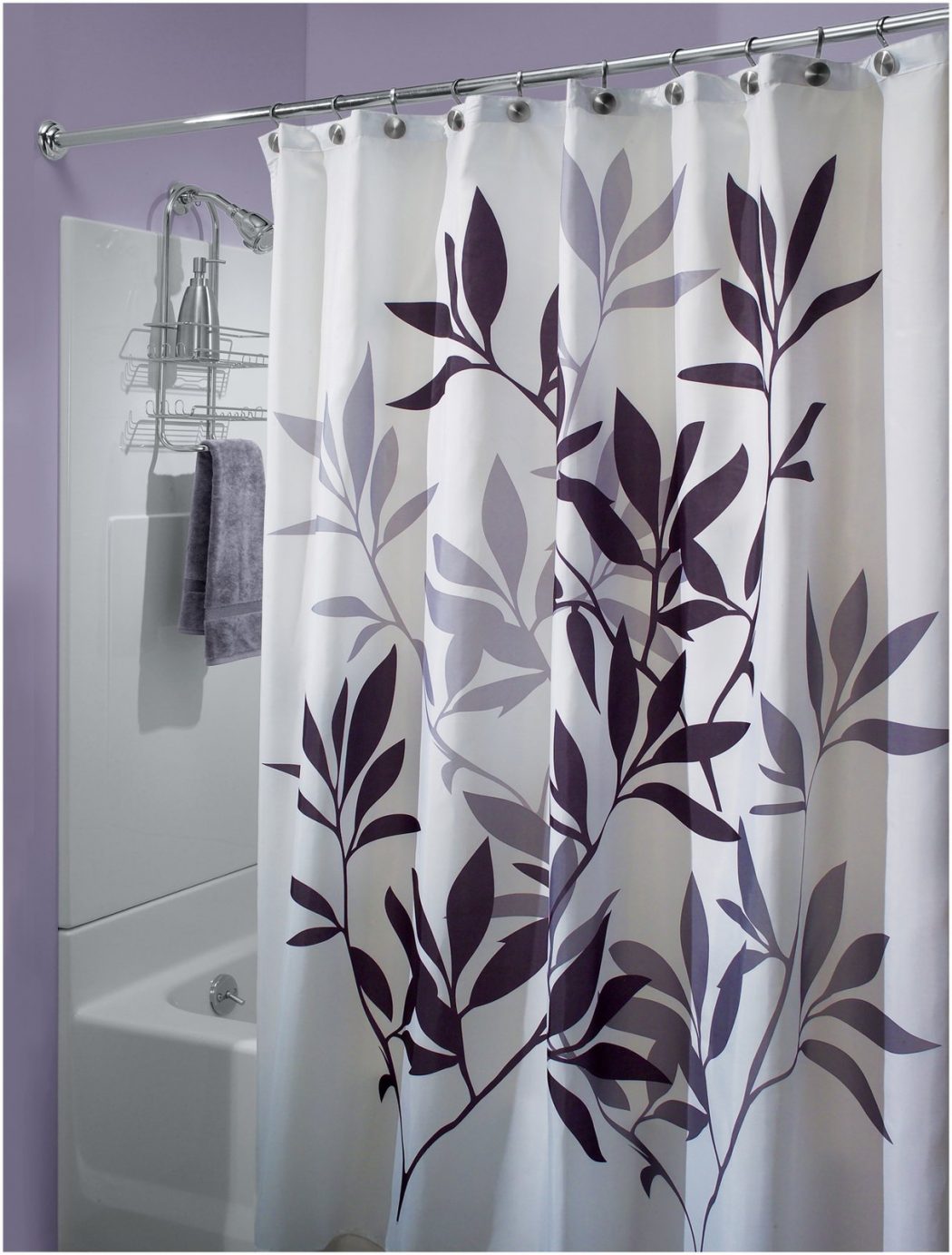 Purple-Shower-Curtain Fabulous And Stunning Colorful Bathrooms to Renew Yours