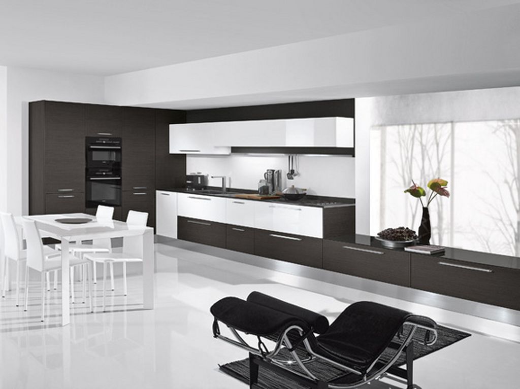 Awesome_Design_Modern_Black_White_Kitchen_And_Dining_Room Awesome German Kitchen Designs