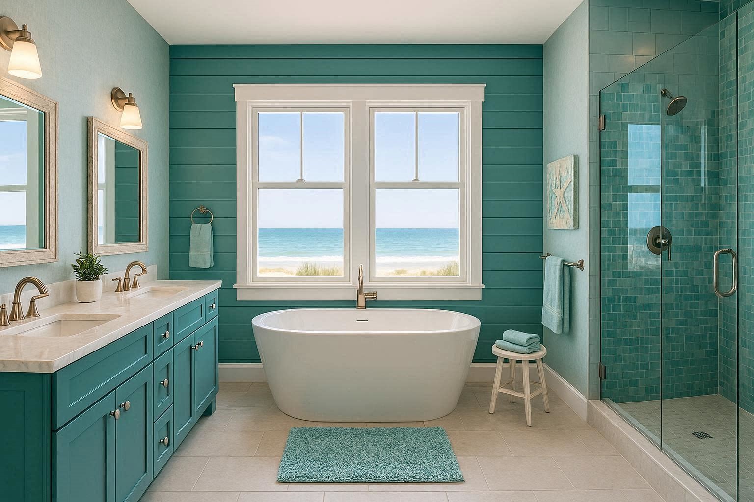 Coastal Teal and Turquoise Bathroom Retreats Fabulous And Stunning Colorful Bathrooms to Renew Yours - 7 colorful bathrooms