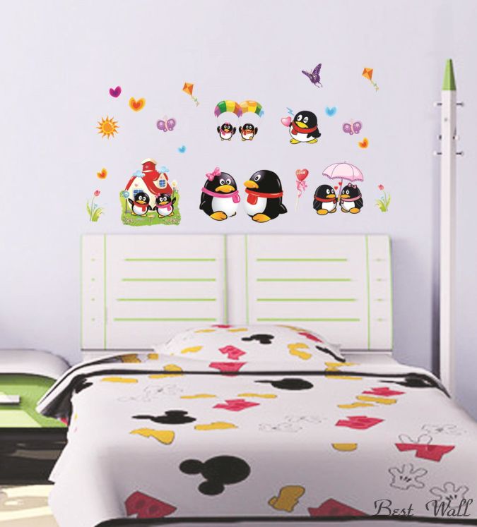 Cute-penguins-party-decorations-girl-font-b-vinyl-b-font-font-b-wall-b Amazing and Catchy Wall Stickers for Home Decoration