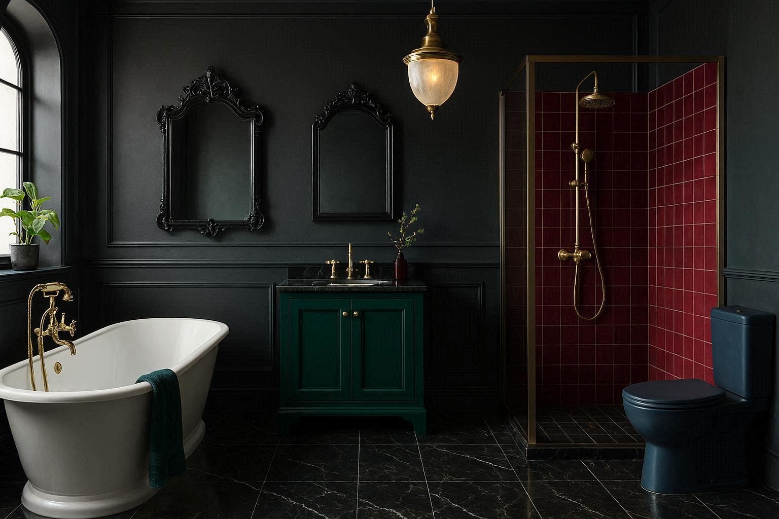 Dramatic Black and Jewel Tone Bathrooms Fabulous And Stunning Colorful Bathrooms to Renew Yours - 10 colorful bathrooms