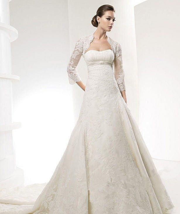 Free-Shipping-2013-New-font-b-Long-b-font-Train-font-b-Sleeve-b-font-Detachable 70 Breathtaking Wedding Dresses to Look like a real princess