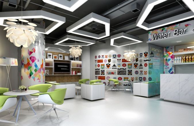 Awesome and Dazzling Suspended Ceiling Decorations 19 Kindergarten-reception-room-interior-design