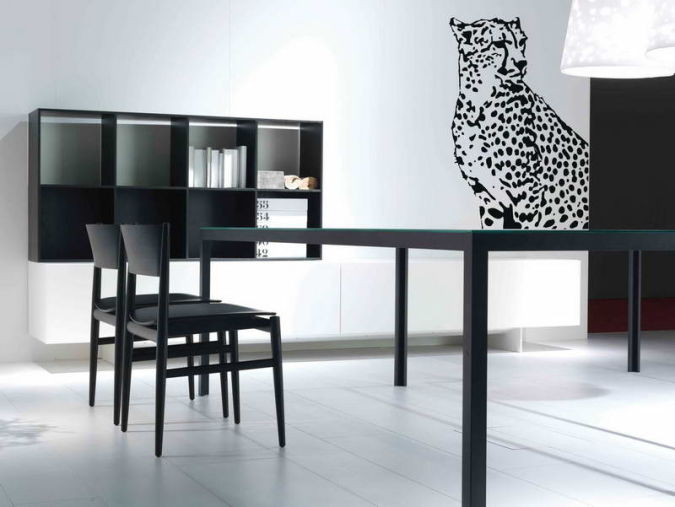 Leopard-Print-Wall-Decals-White-Color-With-Hardwood-Floors Amazing and Catchy Wall Stickers for Home Decoration