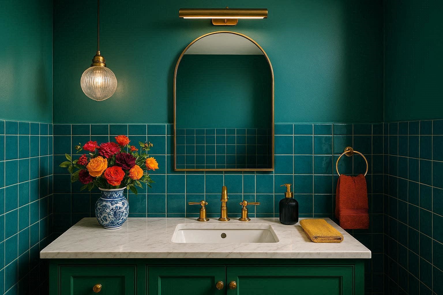 Luxury Touches That Elevate a Colorful Bathroom 1 Fabulous And Stunning Colorful Bathrooms to Renew Yours - 16 colorful bathrooms