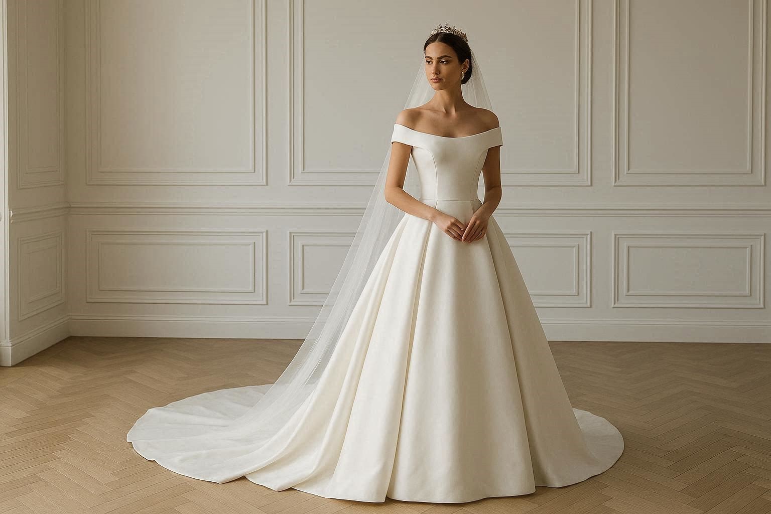 17 Breathtaking Wedding Dresses to Look like a real princess 14 Minimalist Luxury Princess Gown for a Modern Royal Bride without words on photo 17 Breathtaking Wedding Dresses to Look like a real princess - 14 wedding dresses