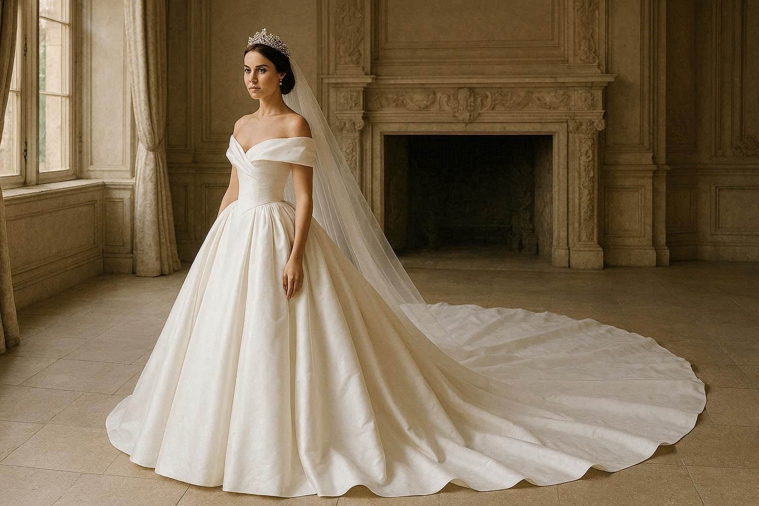 17 Breathtaking Wedding Dresses to Look like a real princess 6 Off Shoulder Royal Wedding Dress for Timeless Elegance 17 Breathtaking Wedding Dresses to Look like a real princess - 6 wedding dresses