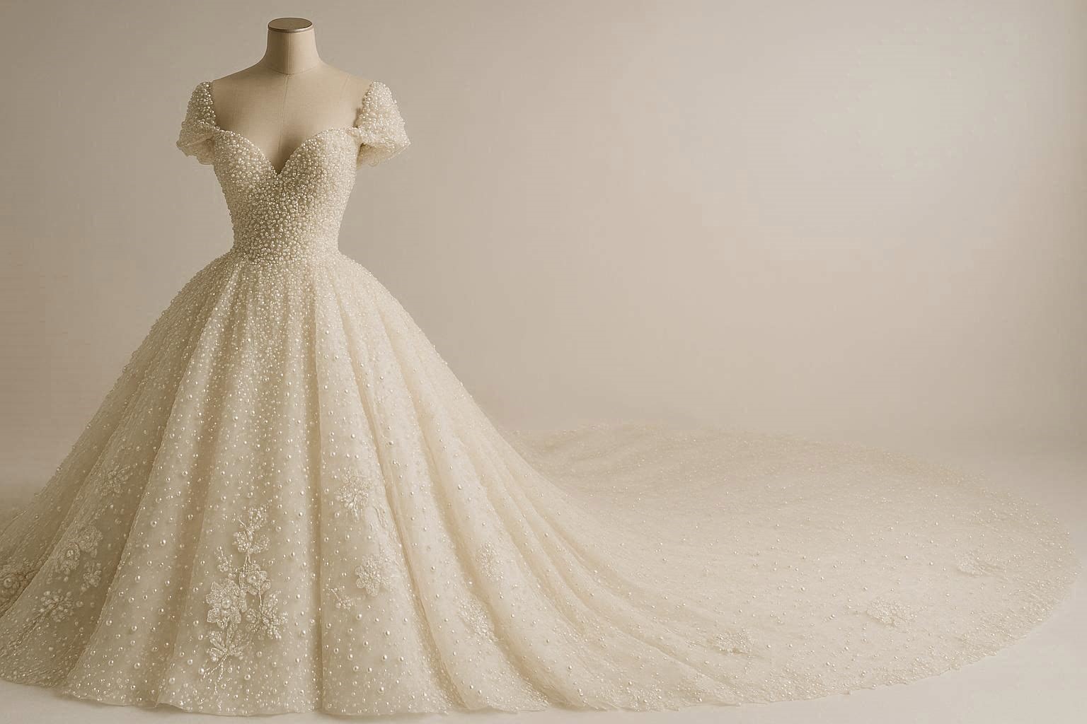 17 Breathtaking Wedding Dresses to Look like a real princess 12 Pearl Embellished Wedding Dress for Classic Luxury Beauty 17 Breathtaking Wedding Dresses to Look like a real princess - 12 wedding dresses