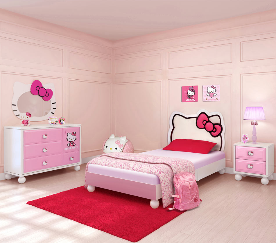Pink-Hello-Kitty-Girls-Room Girls’ Bedroom Decoration Ideas and Tips