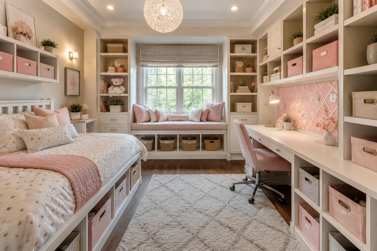 Smart Storage and Organization Solutions Girls’ Bedroom Decoration Ideas and Tips - 9