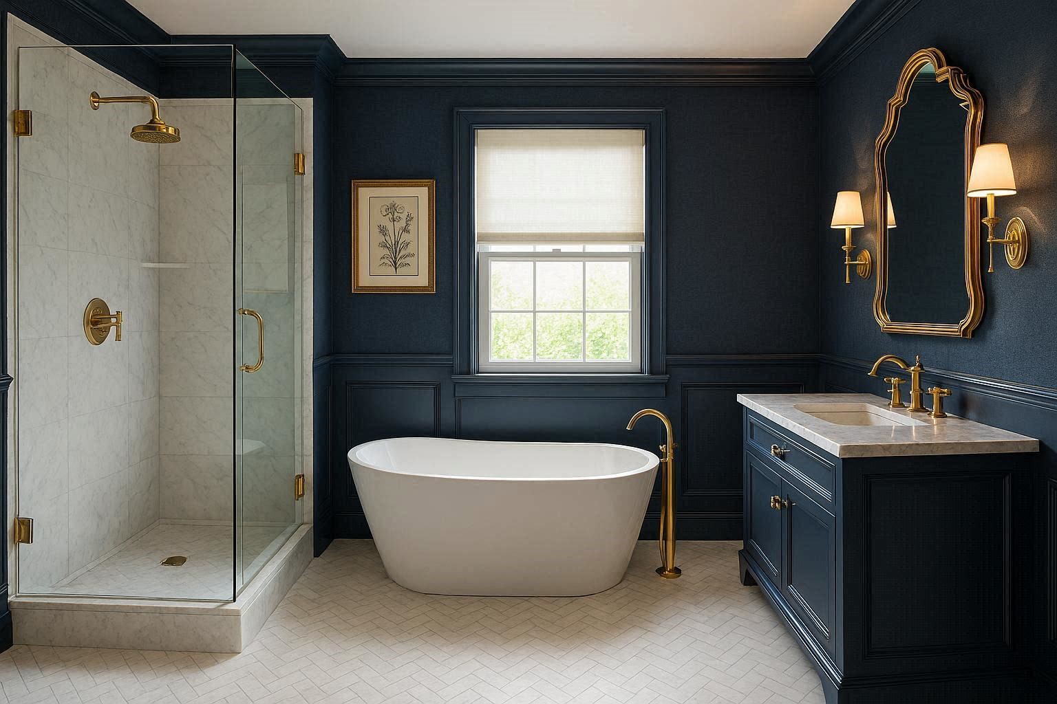 Sophisticated Navy Blue and Gold Designs Bathrooms Fabulous And Stunning Colorful Bathrooms to Renew Yours - 6 colorful bathrooms