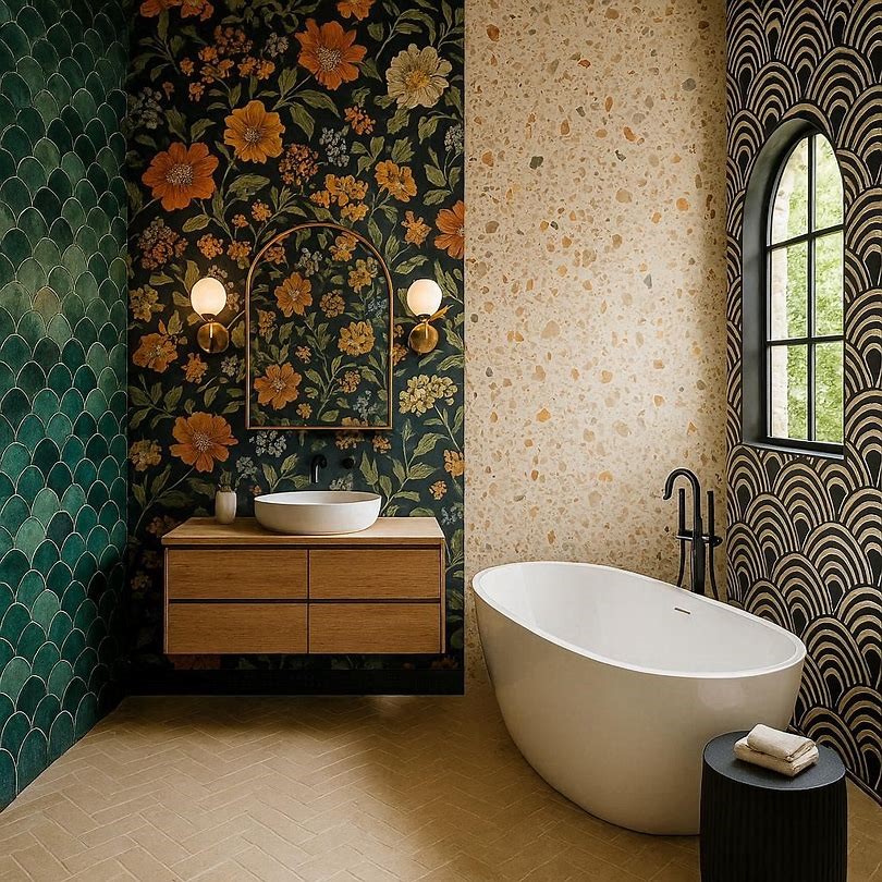 Stunning Bathroom Wall Ideas That Add Personality Fabulous And Stunning Colorful Bathrooms to Renew Yours - 11 colorful bathrooms