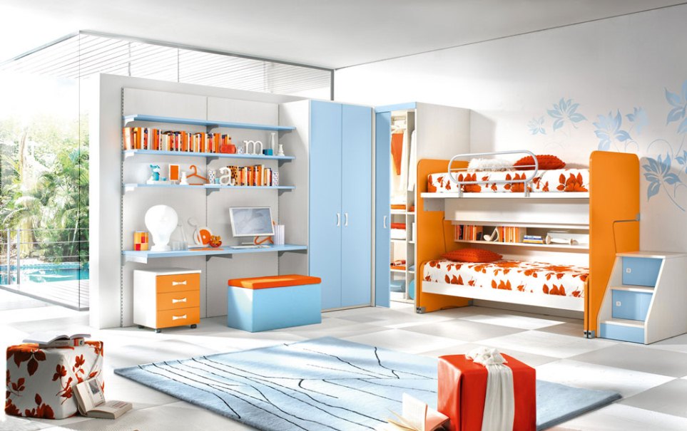 Stylish-Bedroom-for-Children Fabulous Orange Bedroom Decorating Ideas and Designs