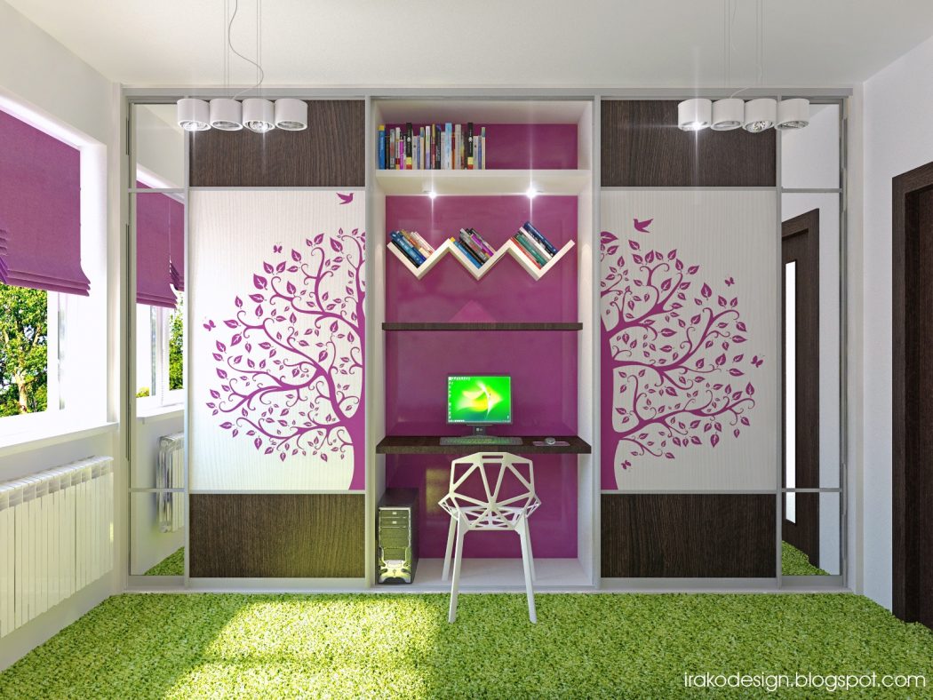Teens bedroom gorgeous purple and white girls bedroom with tree decal