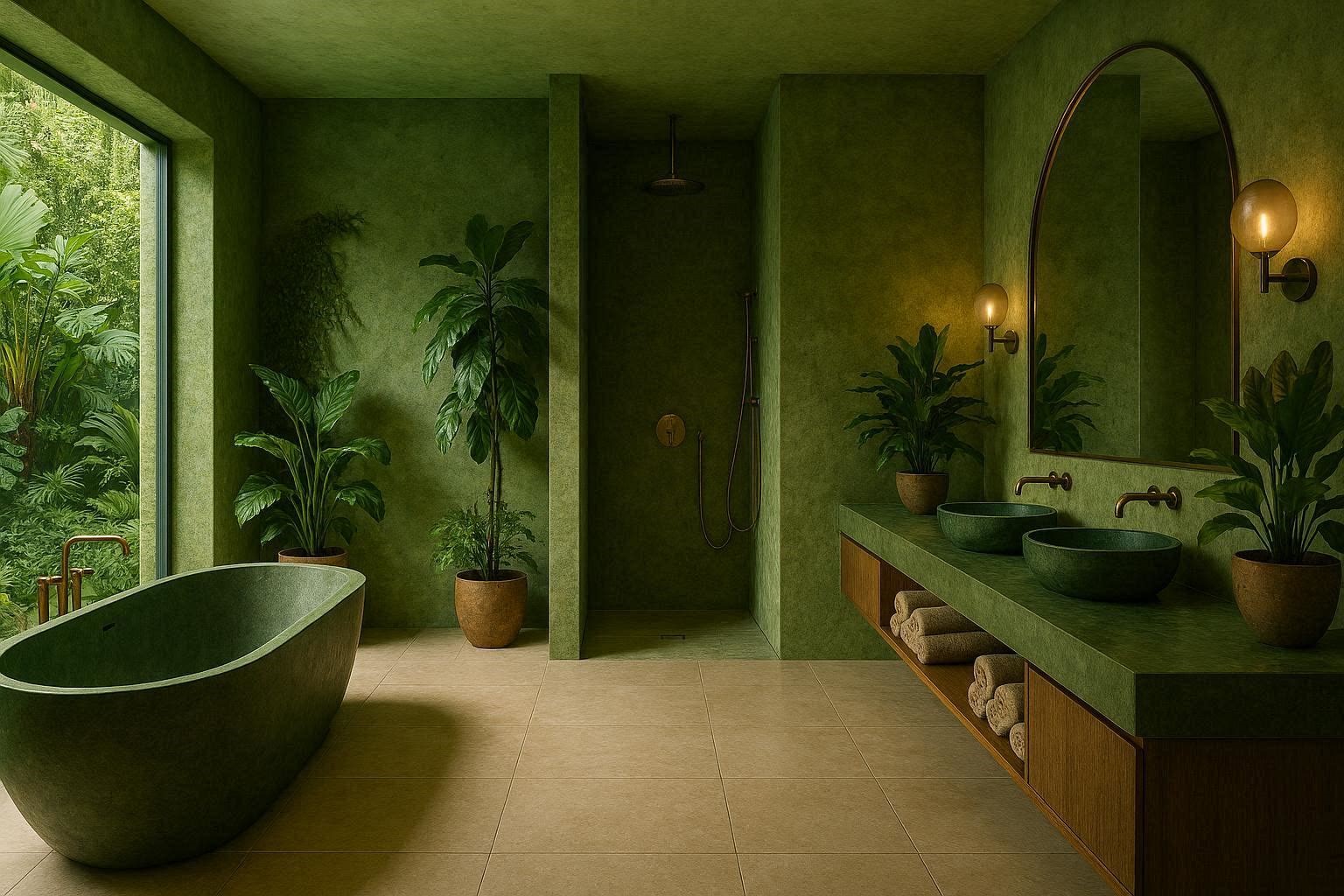 Tropical Green Bathrooms Inspired by Nature Fabulous And Stunning Colorful Bathrooms to Renew Yours - 4 colorful bathrooms