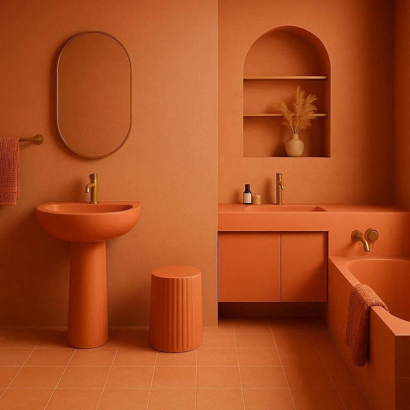 Warm Coral and Peach Bathroom Ideas Fabulous And Stunning Colorful Bathrooms to Renew Yours - 9 colorful bathrooms