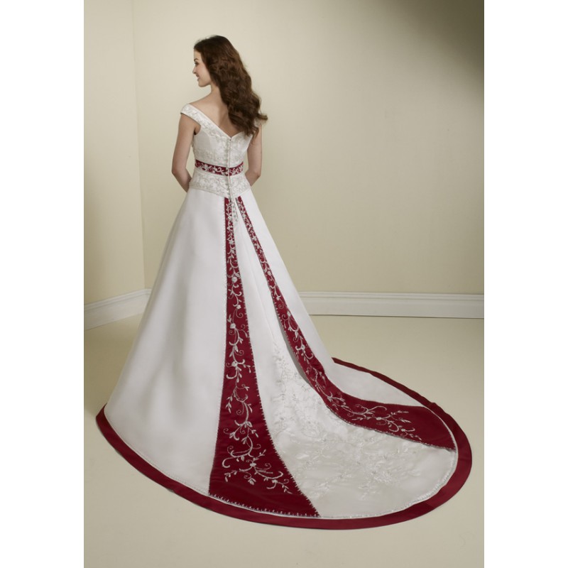 gorgeous-cap-sleeve-ball-gown-wedding-dresses-with-red-in-it