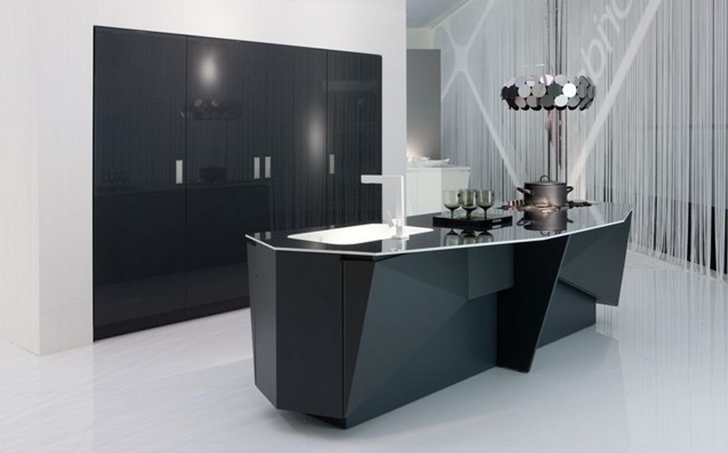 lovely-black-lacquer-luxury-futuristic-italian-kitchen-design Breathtaking And Stunning Italian Kitchen Designs