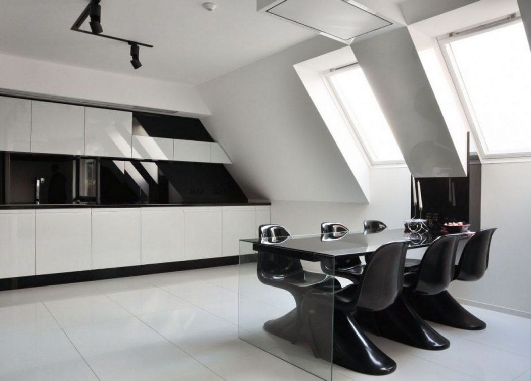modern black and white kitchen decor