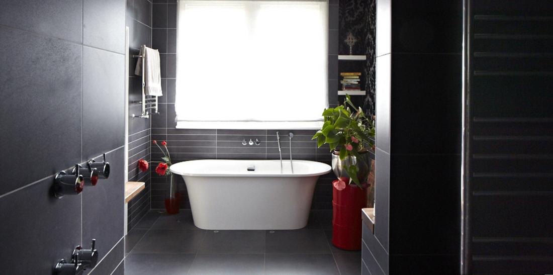 modern victorian home bathroom black design