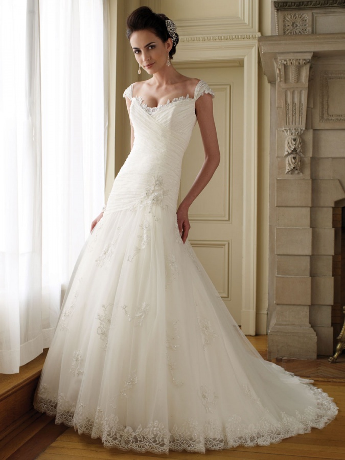 perfect-a-line-wedding-dress-with-lace-cap-sleeves-and-sweetheart-neckline