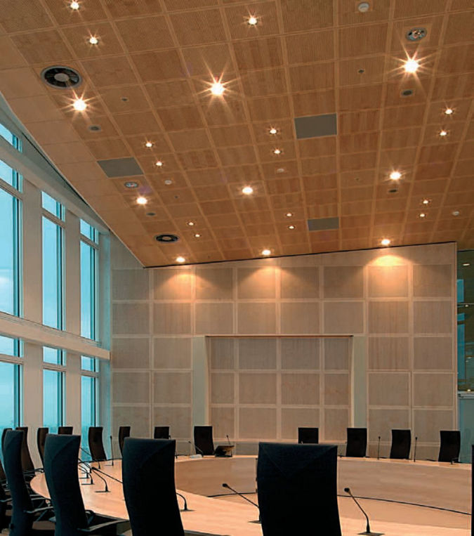 perforated-acoustic-wooden-suspended-ceiling-tile Awesome and Dazzling Suspended Ceiling Decorations