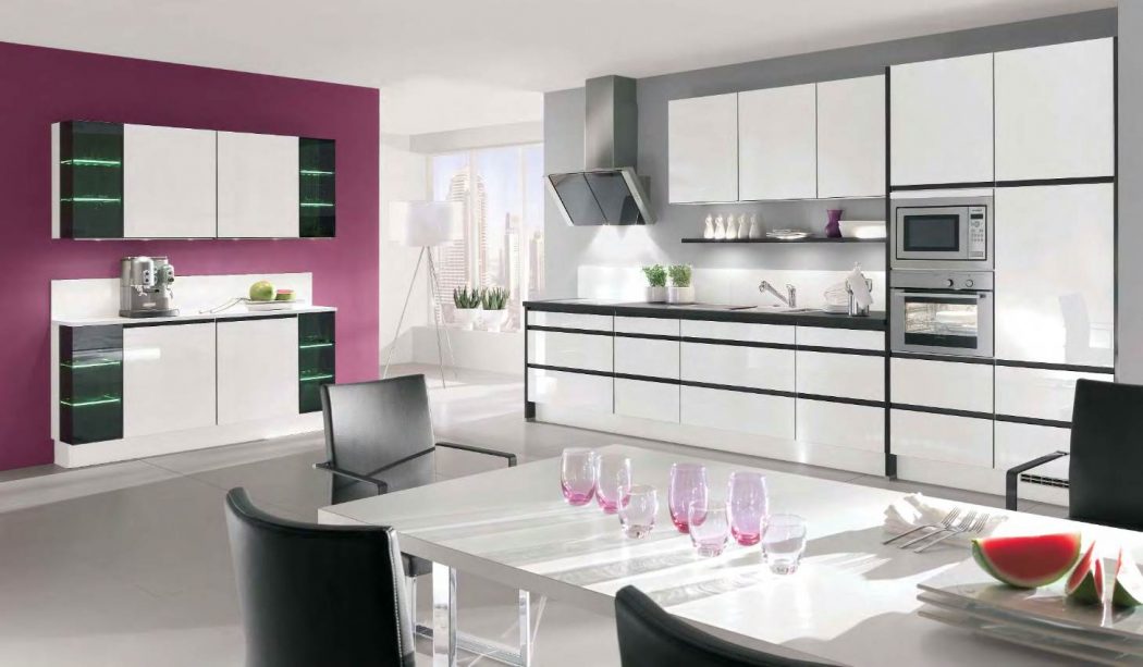 purplewhite-and-gray Awesome German Kitchen Designs