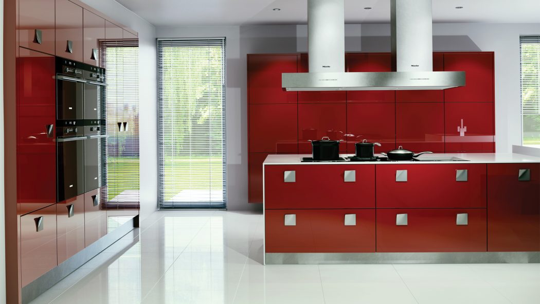 red-and-white Awesome German Kitchen Designs