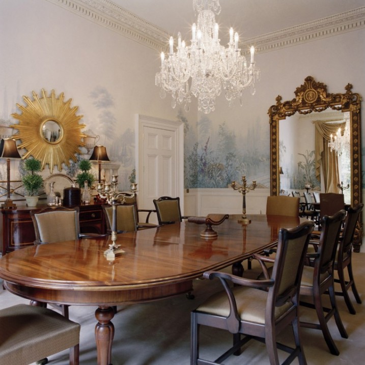 terrific traditional natural style dining room gilded mirror  murals frescos degournay decorating ideas