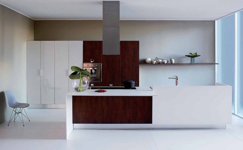 white and brown modern minimalist kitchen concept