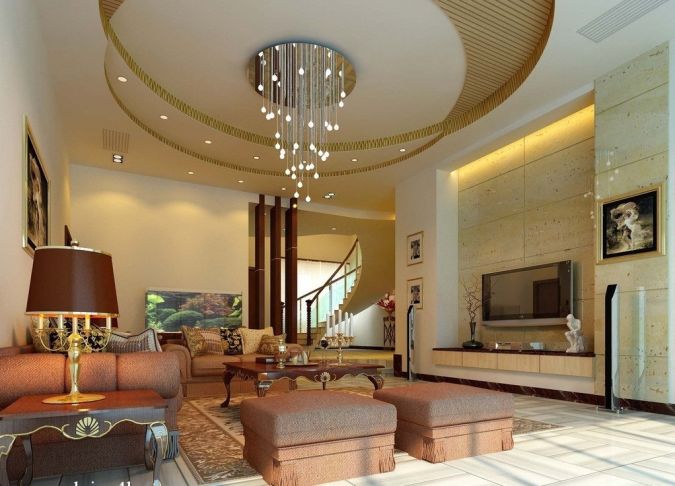 white-brown-round-pop-ceilings-living-room-with-amazing-design