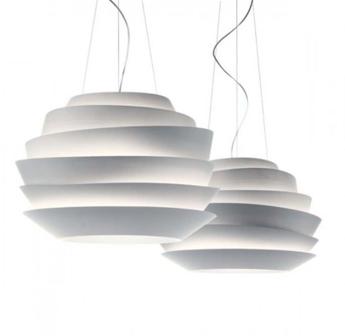 Awesome and Dazzling Suspended Ceiling Decorations 38 white-ceiling-lamp