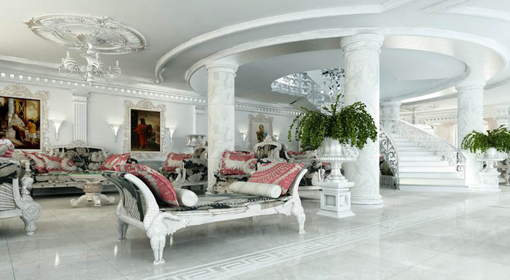 white living room idea interior victorian marble