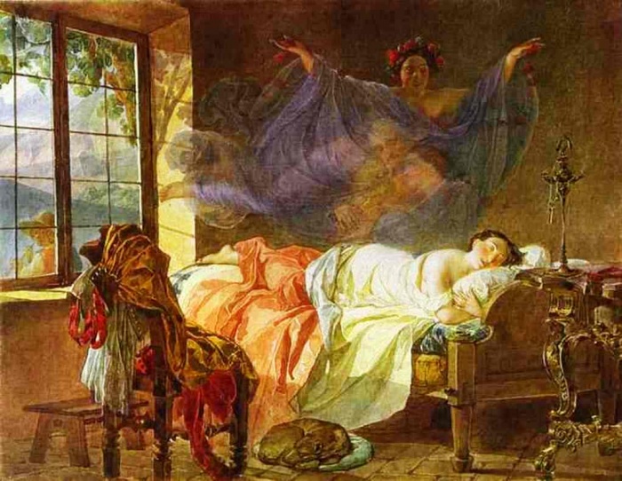 20 Paintings Of Fine Art 18 A-Dream-of-a-Girl-Before-a-Sunrise-1830-1833-xx-Pushkin-Museum-of-Fine-Arts