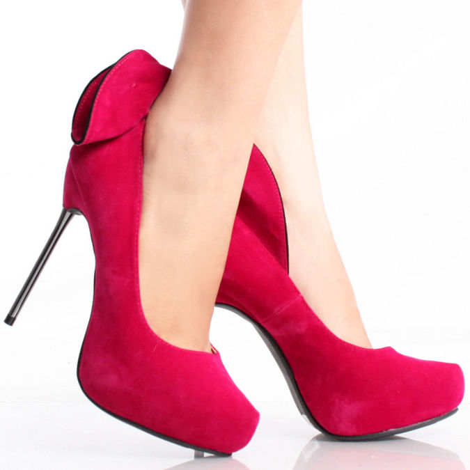 Angie02-Pink-Suede-Womens-Designer Wearing High Heels Makes You Look Slimmer