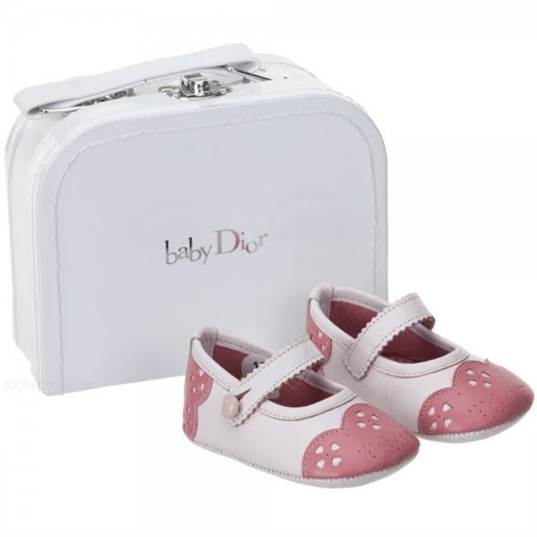 Baby-Dior-Pink-Leather-Pre-Walker-Shoes TOP 10 Stylish Baby Girls Shoes Fashion