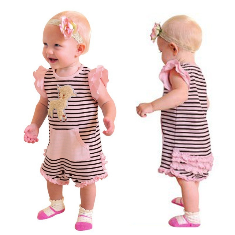Baby clothes stripe summer sleeveless bodysuit 2013