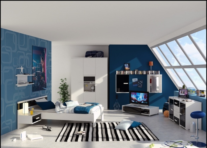Bedroom-design-various-modern-kids-room-inspirations-blue-and-white