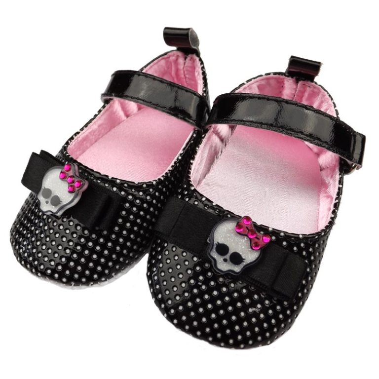 Black-Shoes-Skulls TOP 10 Stylish Baby Girls Shoes Fashion