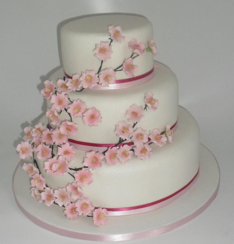 Cherry-Blossom-Wedding-Cake 50 Mouthwatering and Wonderful Wedding Cakes