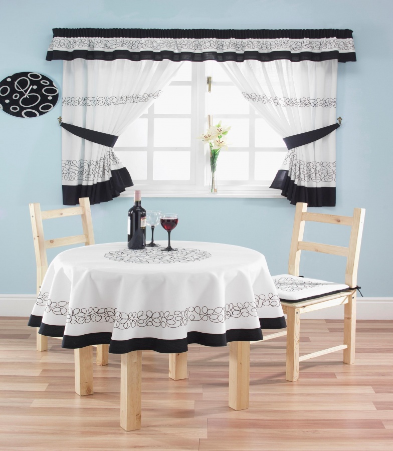 Deco-black-curtains Kitchen Window's Curtain For Privacy And Decoration