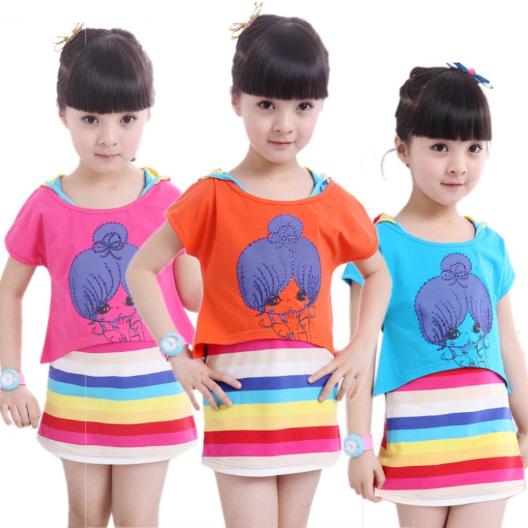 Kids-dress-clothing-girls-summer-rainbow-striped