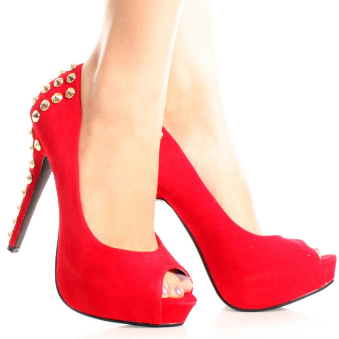 Momo-Red-Suede-Womens-Designer Wearing High Heels Makes You Look Slimmer