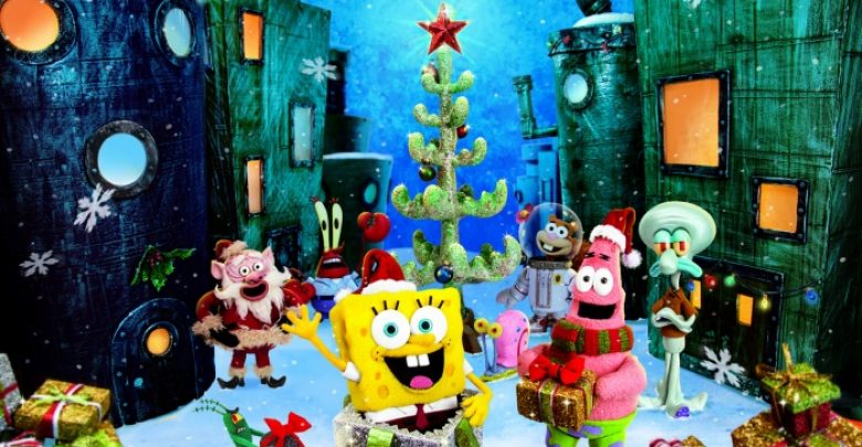 SB Xmas 8x12 PressArt SpongeBop SquarePants Animation - spongepop 1