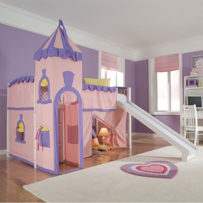 Schoolhouse-Princess-Loft-Bed-For-Children