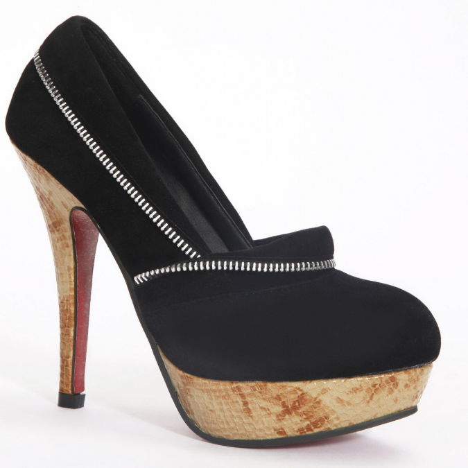 Serpentine-pattern-bag-zipper-ultra-high-heels-single-shoes