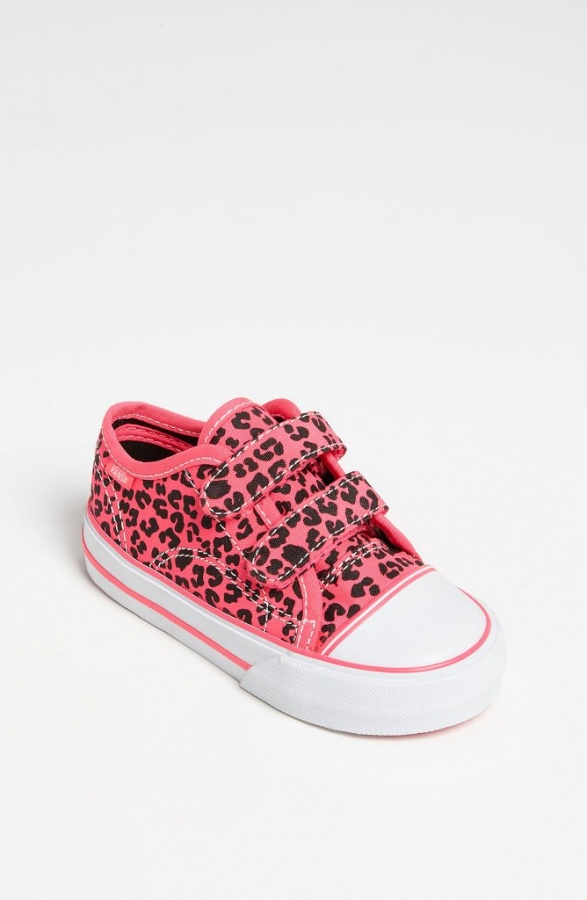 Vans Big School Sneaker Baby Walker Toddler Neon Leopard Pink