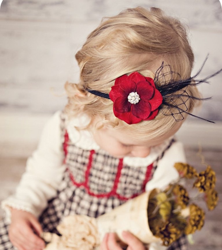 black-and-red 50 Gorgeous Kids Hair Accessories and Hairstyles