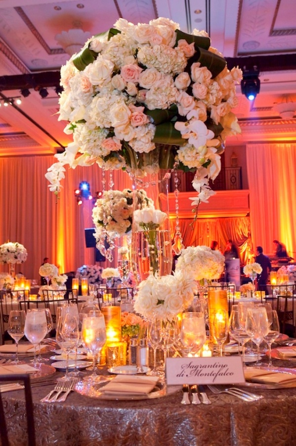 centerpiece-tall-wedding-luxury-lavish-sophisticated-high-end 50 Fabulous and Breathtaking Wedding Centerpieces