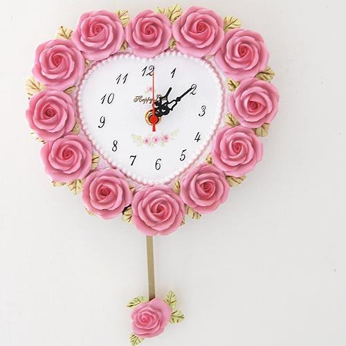 15 Amazing Wall Clocks Will Be Pieces Of Art In Your Home 18 cheapest-price-high-quality-wholesale-and-retail-creative-house-deco-heart-shape-rose-wall-clock